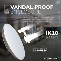 LED Bulkhead 30 cm - Plafondlamp met noodaccu - 18W 2100 Lumen - 6500K Daglicht wit - IK10 - RVS - IP65 Waterdicht