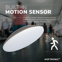 LED Plafondlamp/Plafonniere met Sensor 12W Lichtkleur instelbaar - 1300lm - IK10 - Ø25 cm - RVS - IP65