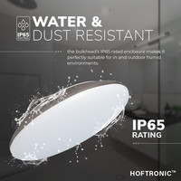 LED Bulkhead 30 cm - Plafondlamp - 18W 2100 Lumen - CCT lichtkleur instelbaar - IK10 - RVS - IP65 Waterdicht