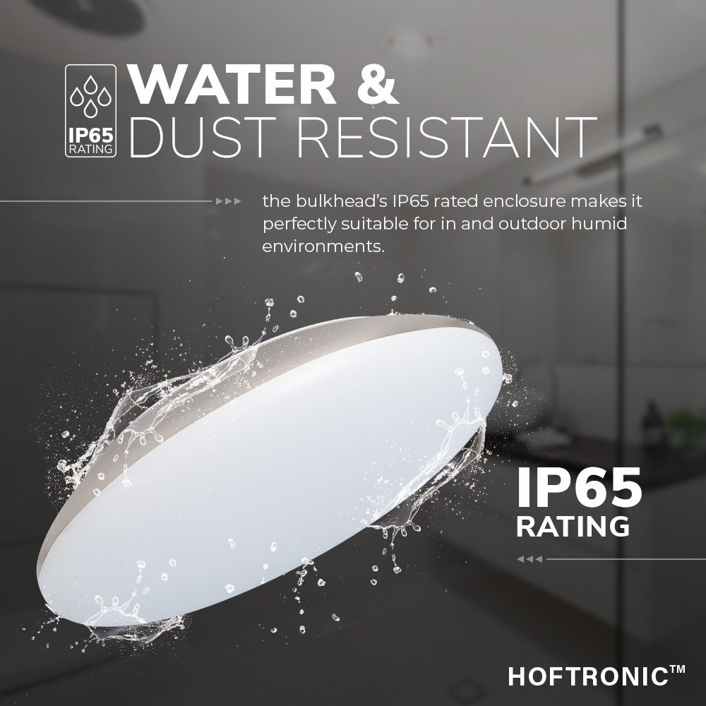 LED Bulkhead 25 cm - Plafondlamp met bewegingssensor - 12W 1300 Lumen - CCT Lichtkleur instelbaar - Dimbaar - IK10 - Chroom - IP65 Waterdicht