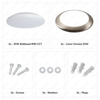 LED Ceiling lamp 25W CCT - 2600lm - IK10 - Ø308 cm -Chrome - IP65