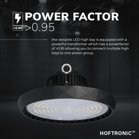 LED High bay Saturn 200W 120° IP65 Dimmable 5700K 190lm/W Hoftronic Powered 5 year warranty