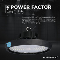LED High bay Saturn 150W 120° IP65 Dimmable 5700K 190lm/W Hoftronic Powered 5 year warranty