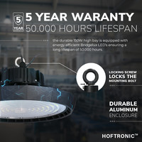 LED High bay Saturn 150W 120° IP65 Dimbaar 5700K 190lm/W Hoftronic Powered 5 jaar garantie