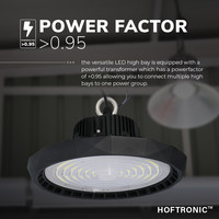 LED High bay Saturn 90W 120° IP65 Dimbaar 5700K 190lm/W Hoftronic Powered 5 jaar garantie