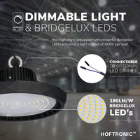 LED High bay Saturn 90W 120° IP65 Dimbaar 5700K 190lm/W Hoftronic Powered 5 jaar garantie