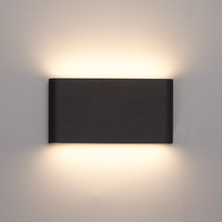 Set van 2 dimbare LED Wandlamp Dallas M zwart 12 Watt - 3000K - Up & Down light - IP54 - Incl. dimmer met afstandsbediening