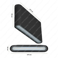 Set van 2 dimbare LED Wandlamp Dallas M zwart 12 Watt - 3000K - Up & Down light - IP54 - Incl. dimmer met afstandsbediening