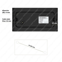 Set van 2 dimbare LED Wandlamp Dallas M zwart 12 Watt - 3000K - Up & Down light - IP54 - Incl. dimmer met afstandsbediening