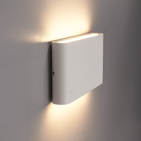 Set van 2 dimbare LED Wandlamp Dallas M wit 12 Watt - 3000K - Up & Down light - IP54 - Incl. dimmer met afstandsbediening