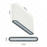 Satz von 2 dimmbare LED Wandleuchte Dallas M Weiß 12 Watt - 3000K - doppelseitige Beleuchtung - IP54 - Inkl. Dimmer mit Fernbedienung