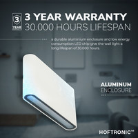Set van 2 dimbare LED Wandlamp Dallas M wit 12 Watt - 3000K - Up & Down light - IP54 - Incl. dimmer met afstandsbediening
