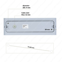 Set van 2 dimbare LED Wandlamp Dallas XL grijs 24 Watt - 3000K - Up & Down light - IP54 - Incl. dimmer met afstandsbediening