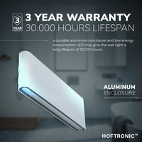 Set van 2 dimbare LED Wandlamp Dallas XL grijs 24 Watt - 3000K - Up & Down light - IP54 - Incl. dimmer met afstandsbediening
