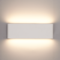 Set van 2 dimbare LED Wandlamp Dallas XL wit 24 Watt - 3000K - Up & Down light - IP54 - Incl. dimmer met afstandsbediening