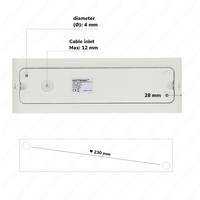 Set van 2 dimbare LED Wandlamp Dallas XL wit 24 Watt - 3000K - Up & Down light - IP54 - Incl. dimmer met afstandsbediening