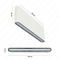 Set van 2 dimbare LED Wandlamp Dallas XL wit 24 Watt - 3000K - Up & Down light - IP54 - Incl. dimmer met afstandsbediening