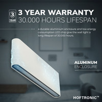 Set van 2 dimbare LED Wandlamp Dallas XL wit 24 Watt - 3000K - Up & Down light - IP54 - Incl. dimmer met afstandsbediening
