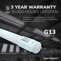 10x LED fixture 120 cm IP20 120 cm 4000K 18W 3960lm 110lm/W Flicker-free