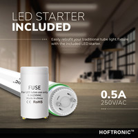 IP20 LED Fixture 60 cm incl. 2x9W 2880lm 4000K 160lm/W LED Tube