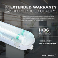 25x LED T8 Wannenleuchte IP65 120 cm 4000K 18W 5760lm 160lm/W Inkl. flimmerfreie LED Röhren verlinkbar