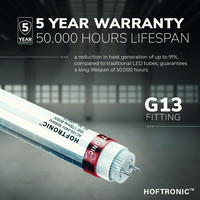 10x LED TL buis 150 cm 30 Watt 5250 Lumen 6000K Flikkervrij 175lm/W - 50.000 branduren - 5 jaar garantie - T8 (G13)