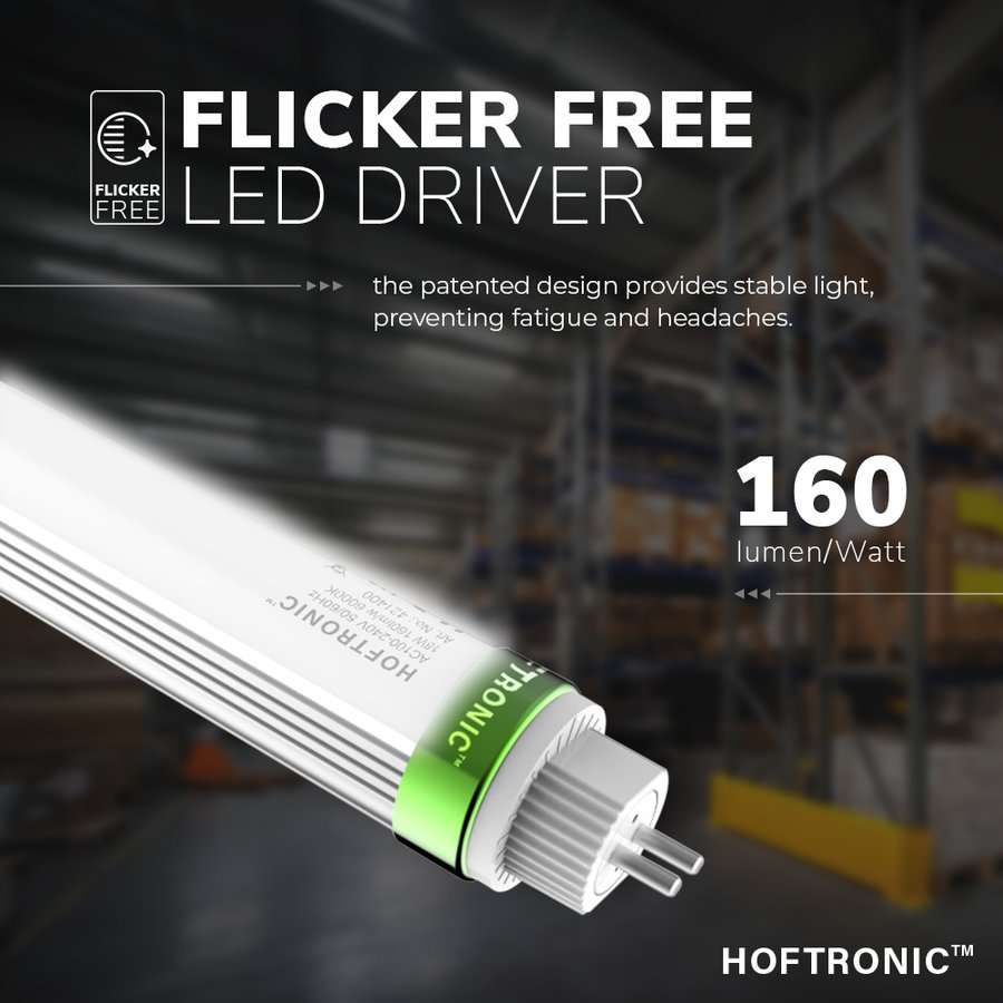 HOFTRONIC™ LED T5 (G5) tube 145 cm - 30 Watt - 4800 Lumen - 6000K replaces  120W (120W/860) Flicker-free - 160lm/W