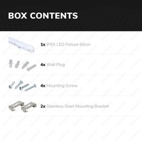 LED Waterproof fixture IP65 60 cm Stainless steel Clips Linkable single version