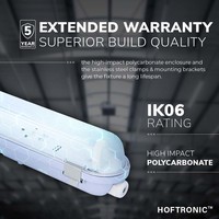 LED Wannenleuchte IP65 60 cm Edelstahlklammern Linkable einzelne Version