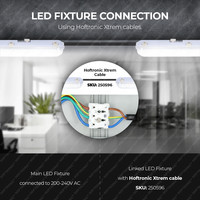 LED Wannenleuchte IP65 60 cm Edelstahlklammern Linkable einzelne Version