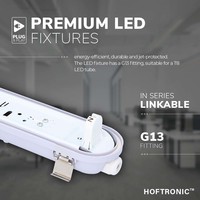 10x LED T8 TL armatuur IP65 150 cm 4000K 30W 4800lm 160lm/W