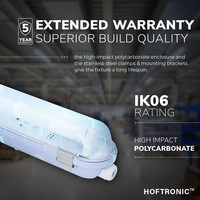 LED Wannenleuchte IP65 150 cm 3000K 24W 3120lm 130lm/W