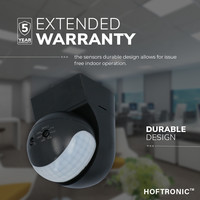 PIR motion sensor with twilight switch 180° range 12 meter Maximum 400 Watt surface color black IP44