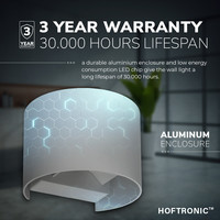 Set van 4 dimbare LED Wandlamp Denver grijs 6 Watt - 3000K - Up & Down light - IP54 - Incl. dimmer met afstandsbediening