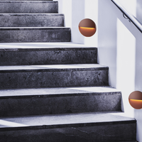 Satz von 4 dimmbare LED-Wandleuchte Gary Corten 6 Watt - 3000K - IP54 - Inkl. Dimmer mit Fernbedienung