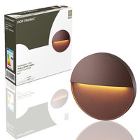Set of 4 dimmable LED wall light Gary corten 6 Watt - 3000K - IP54 - Incl. dimmer with remote control