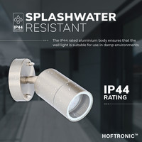 Set van 4 dimbare LED Wandlamp Lago 2700K - RVS - IP44 - GU10 - Incl. dimmer met afstandsbediening