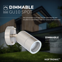 Set van 4 dimbare LED Wandlamp Lago 2700K - RVS - IP44 - GU10 - Incl. dimmer met afstandsbediening
