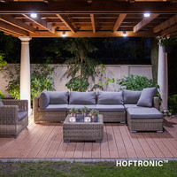 Set van 4 dimbare LED Wandlamp Mason 2700K - RVS - IP44 - GU10 - Incl. dimmer met afstandsbediening