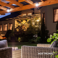 Set van 4 dimbare LED Wandlamp Mason 2700K - RVS - IP44 - GU10 - Incl. dimmer met afstandsbediening