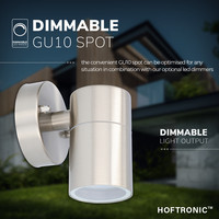 Set van 4 dimbare LED Wandlamp Mason 2700K - RVS - IP44 - GU10 - Incl. dimmer met afstandsbediening