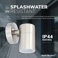 Set van 4 dimbare LED Wandlamp Mason 2700K - RVS - IP44 - GU10 - Incl. dimmer met afstandsbediening