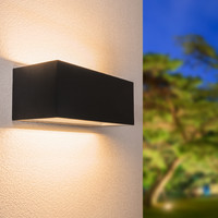 LED wandlamp Rivera XL 24 Watt 3000K IP54 zwart