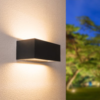 LED wandlamp Rivera S 9 Watt 3000K IP54 zwart