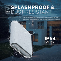 Set van 4 dimbare LED Wandlamp Dallas S grijs 6 Watt - 3000K - Up & Down light - IP54 - Incl. dimmer met afstandsbediening