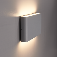 Satz von 4 dimmbare LED Wandleuchte Dallas M Grau 12 Watt - 3000K - doppelseitige Beleuchtung - IP54 - Inkl. Dimmer mit Fernbedienung