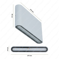 Satz von 4 dimmbare LED Wandleuchte Dallas M Grau 12 Watt - 3000K - doppelseitige Beleuchtung - IP54 - Inkl. Dimmer mit Fernbedienung