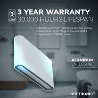 Satz von 4 dimmbare LED Wandleuchte Dallas M Grau 12 Watt - 3000K - doppelseitige Beleuchtung - IP54 - Inkl. Dimmer mit Fernbedienung