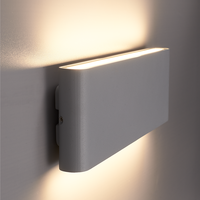Satz von 4 dimmbare LED Wandleuchte Dallas XL Grau 24 Watt - 3000K - doppelseitige Beleuchtung - IP54 - Inkl. Dimmer mit Fernbedienung