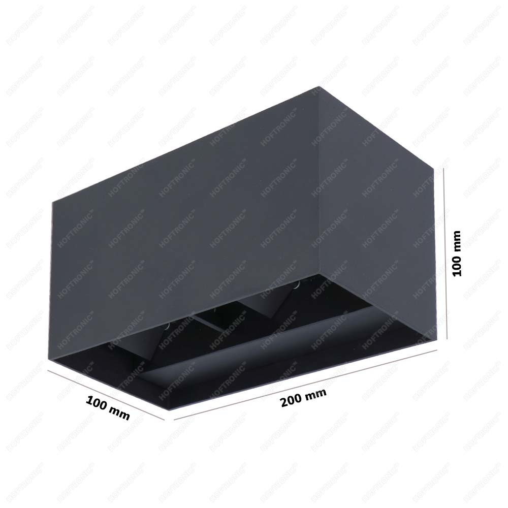 LED wandlamp Kansas dubbel zwart 12 Watt 3000K Up & Down light IP65 voor binnen en buiten